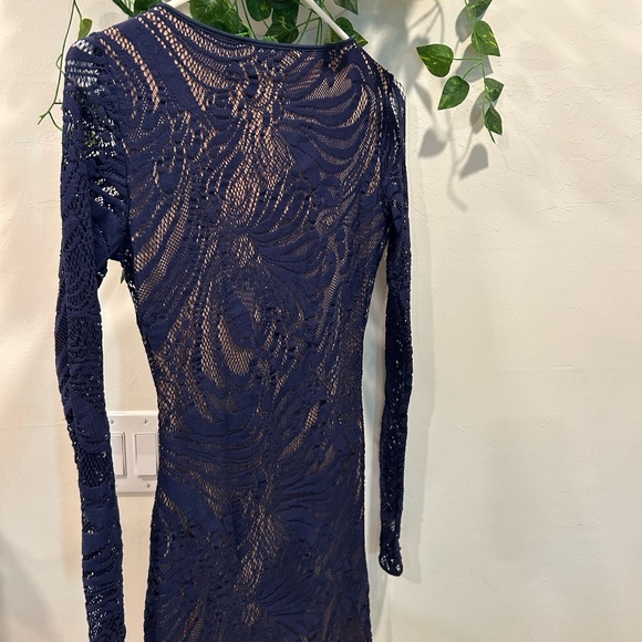 BCBG Maxariza Long Sleeve Blue Dress - Picture 2 of 4